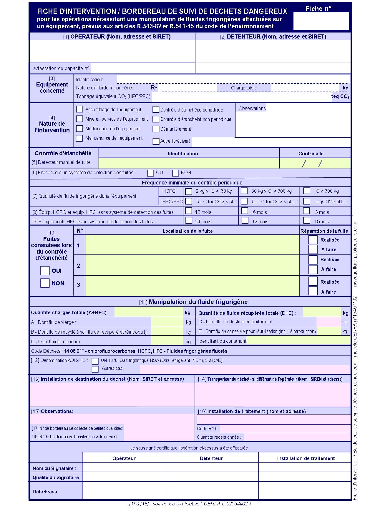 Registre Des Plaintes Et Réclamations Fluides Frigorigènes